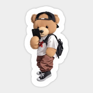 Selfie Teddy Bear Sticker